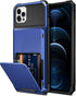 Vofolen iPhone 12 Pro Max Case 5G Wallet, 4-Card Slot Credit Card Holder Flip Hidden Pocket Dual Layer Hybrid Cover -