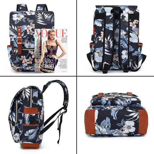 YGR Floral Laptop Backpack for Women, School, Travel, Business, Outdoor Sports, Office, Work