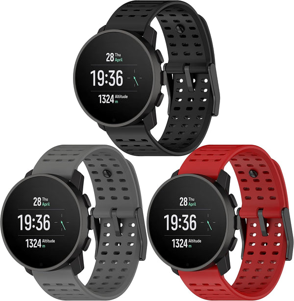 3 Pack Straps for SUUNTO 9 Peak Pro/SUUNTO 9 Peak Smartwatch Bands Replacement Silicone Breathable Wristbands