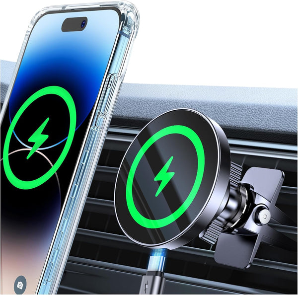 Coolpow for MagSafe Car Mount Charger15W Top ChargerMagnetic Wireless Car Charger for iPhone