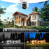 Wireless Outdoor Solar Security Cameras, 360° PTZ Remote Home Security, 2K 3MP with Spotlight Color Night Vision