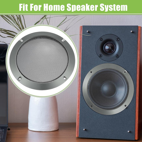 ACROPIX Universal Speaker Grills Cover Mesh Round 4" 6.5" - Pack of 4, Iron Gray, Audio Speaker Subwoofer Protector