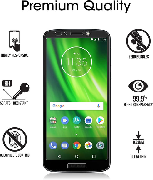 amFilm Tempered Glass Screen Protector for Moto G6 Play, 2018 (Model Number XT1922)