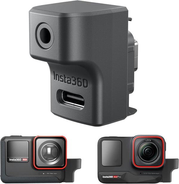 CYNOVA Insta 360 Ace Pro Mic Adapter: Compatible with Insta360 Ace Accessories, External Microphones Type-C and 3.5mm