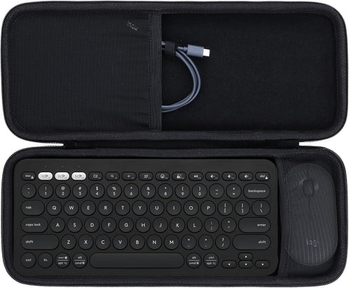 Hard Carry Case for Logitech Pebble Keys 2 Combo K380s K380 Wireless Keyboard + M350 Pebble Mouse (Black Case)