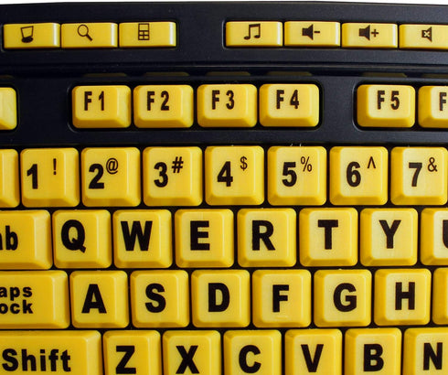 EasyTouch 132 Multimedia Desktop Keyboard, Black - Adesso AKB-132UY, Florescent Yellow