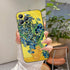 Cute Flower iPhone 15 Pro Max Case, Iris by Van Gogh Aesthetic Fine Art Shockproof Protective Cover
