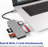 USB3.0 XD Card Reader, 6 in 1 High Speed TF/SD/MS/M2/XD/CF Memory Card Adapter, Compatible with Windows & Mac