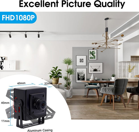 SVPRO 1080P 180 USB PC Webcam Wide Angle Fisheye Degree, High Resolution Industrial USB Camera for HD Security