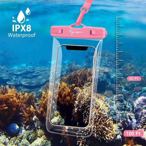 Waterproof Phone Pouch Bag, 7.5in Water Proof Cell Phone Case for Beach Travel, Lanyard Holder for iPhone 15 Pro Max