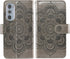 Asuwish Grey Wallet Cover for Motorola Edge+ Plus 2022/Edge X30/30 Pro, with Tempered Glass Screen Protector