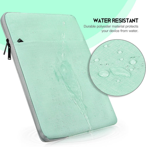 Mint Green Laptop Sleeve Case 15.6 16 Inch, Water-Resistant Shockproof Carrying Cover with Accessory Pocket for HP,