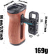 Fotga Wooden Side Handle Grip with 1/4"-20 Mount Holes, Cold Shoe for DSLR Mirrorless Video Camera Cage