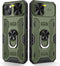 Caka Case for iPhone 14 Plus - Camera Cover & Kickstand, 360° Rotate Ring Stand, Green