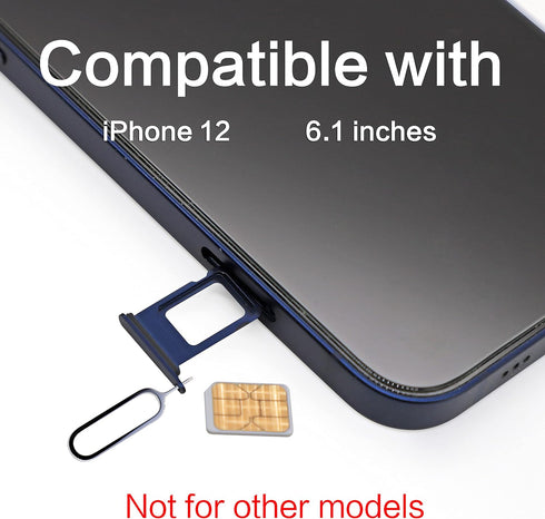 ASDAWN for iPhone 12 SIM Card Slot Replacement for iPhone 12 SIM Card Tray Holder Waterproof Rubber Ring and SIM pin(Single Sim Version 6.1 inches)(Purple)