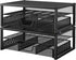 Simple Trending 2 Pack-2 Tier Metal Monitor Riser Stand - Computer Desk Organizer with Drawer, Black