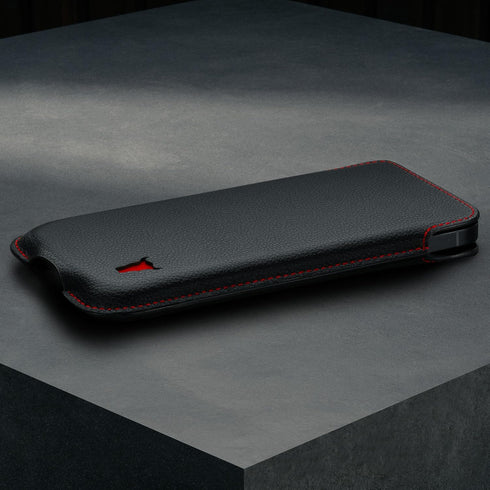 TORRO Black Genuine Leather Phone Sleeve Case for iPhone - 6.3/6.1 Inch Screen Size