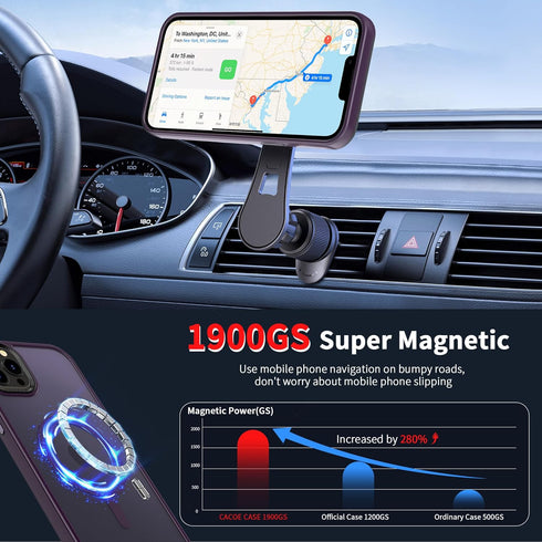 CACOE Magnetic Case for iPhone 13 Pro 6.1 inch, Shockproof TPU Thin Cover Compatible with MagSafe & Magnetic Car Mount