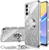 nancheng Galaxy A15 5G Case, Shockproof Protection with Ring Kickstand Lanyard, Cute Soft TPU Glitter Cover for Girls