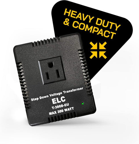 ELC 300-Watt Voltage Converter - Step Down - 220v to 110v / 240v to 120v Travel Power Converter for Hair Straightener,
