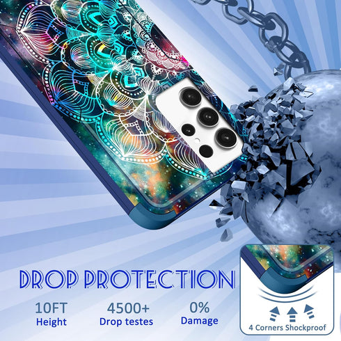 Samsung Galaxy S21 Ultra Phone Case - Heavy Duty Protective Cover for Women Men Girls Boys - Mandala