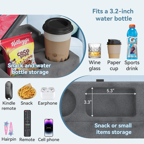 AEWOTING Tablet Pillow Stand for Lap, Bed and Desk, Foldable Soft iPad Holder with Snack Bowl
