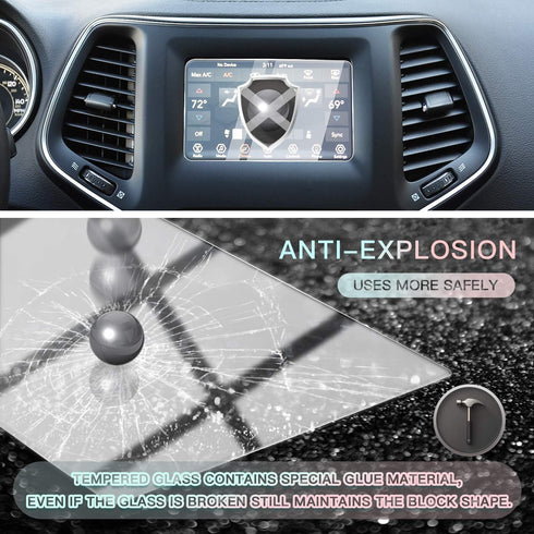 CDEFG Cherokee Uconnect Navigation Touchscreen Protector, Tempered Glass HD Scratch Resistance (7 in)