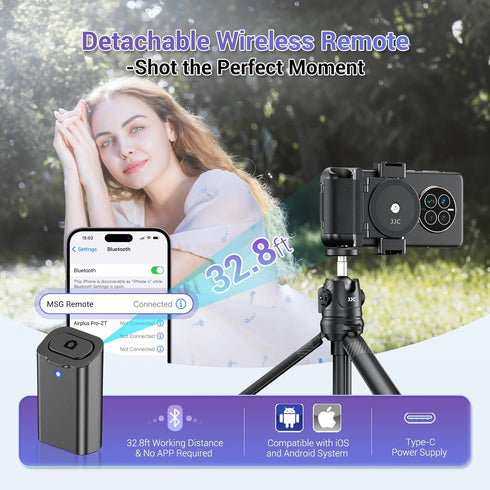 Kiorafoto Phone Camera Grip Smartphone Photography Shooting Clip with Tripod Mount & Detachable Wireless Shutter Remote