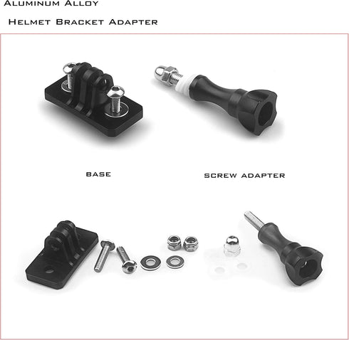 Universal Helmet Fixed Mounts, Camera Metal Bracket Adapter for GoPro Series Sport Camera/Skydiving Helmet