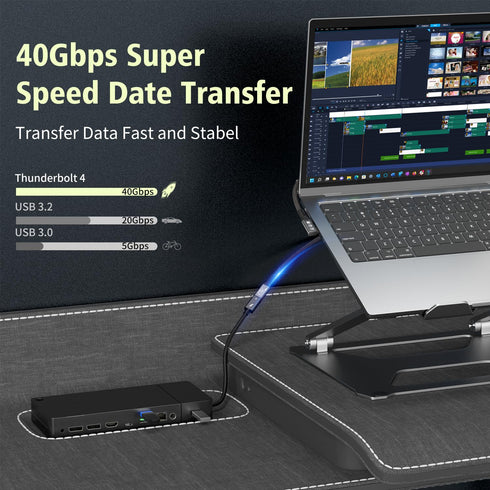 USB C 4 Extension Cable with Thunderbolt 4, 240W Charging, 40 Gbps Data Cable for Hub, Dock