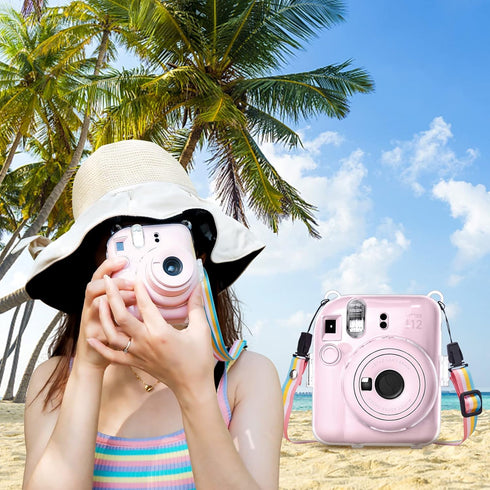 MUZIRI KINOKOO Clear Case for Fujifilm Fuji Instax Mini 12/Polaroid Mini 12 Camera, Hard PVC Protective Case Bag with