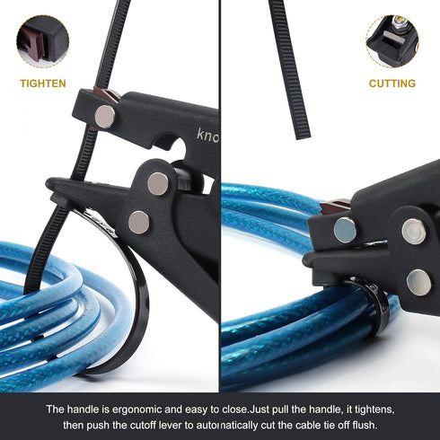 Cable Tie Tool, Knoweasy Zip Tie Tensioning and Cutting Tool for Plastic or Nylon Cable Ties