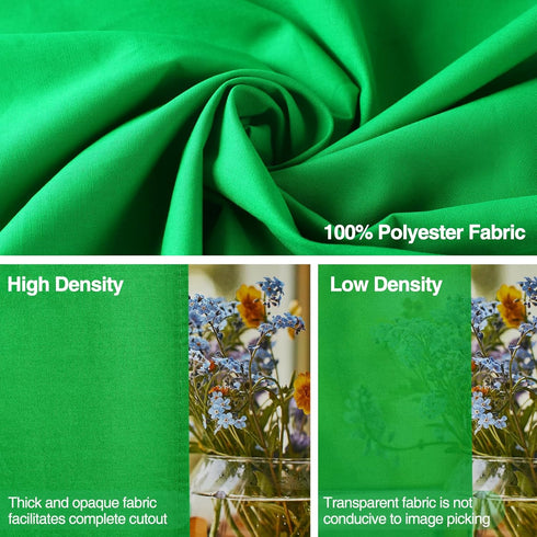 GLOSHOOTING 10x10 Green Screen Backdrop, ft Photography Chromakey Greenscreen Background Sheet, Polyester Collapsible