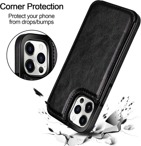 HianDier Wallet Case for iPhone 12 Pro MAX, Slim Protective with Credit Card Slot Holder, Flip Folio Soft PU Leather,