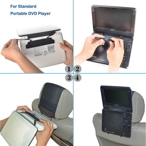 TFY Car Headrest Mount Holder for Standard Portable DVD Player