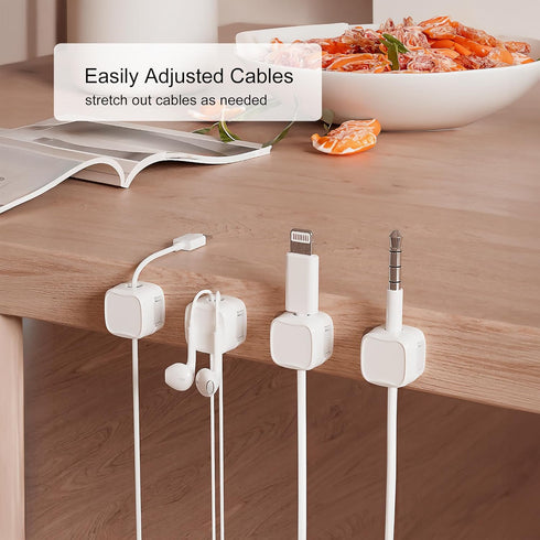 Picozon 12 Pack Magnetic Cable Clip Organizer, Adhesive Cord Holder for Phone, USB Charger, and Desktop Management