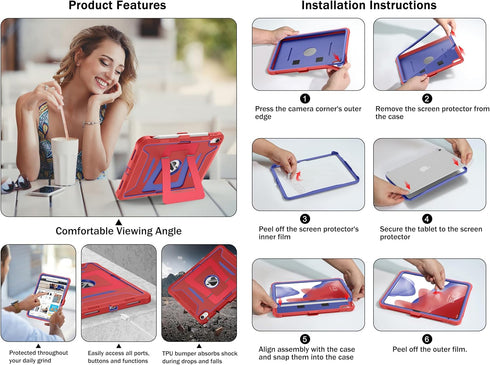 Soke (A16) 11th 11-Inch 2025 /10th 10.9-Inch 2022, Case for iPad Generation Generation with Screen Protector