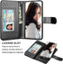 Njjex Wallet Case for Galaxy S21 5G - Black, 9 Card Slots, PU Leather, Detachable Kickstand, Magnetic Cover & Lanyard