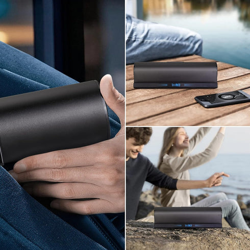 Wireless Bluetooth Speakers, Portable Stand Holder Speaker, Dual Drivers Stereo Dock for iPad, Phone, Outdoor, Black