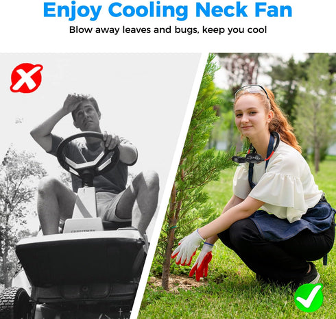 Neck Fan Portable Rechargeable, Wearable Cooling Fan with 360 Degree Rotation, 2000mAh for Travel Sports