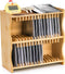 Lyellfe Bamboo CD Holder Rack, DVD Display Shelf for Movie Cases, Holds up to 32 CD Cases