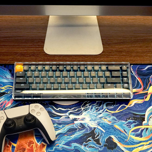 Geekria 65% Keyboard Dust Cover, Clear Acrylic Cover for 68 Key Mechanical Keyboards, Compatible with Keychron K7, K6
