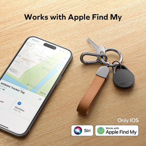 Momax Tracker Electronics Key Finder Luggage Tracker Smart Tag for Key, Backpack, Wallet, Pets Works with Apple Find My (iOS Only) and Global Search Range Include DIY Personalized Stickers