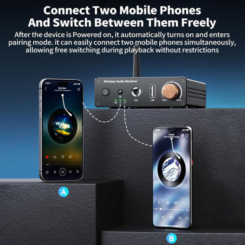 Ransanx M6R 6.0 Bluetooth Receiver Audio Receivers Support Microphone Singing U Disk Playback Infrared Remote Control