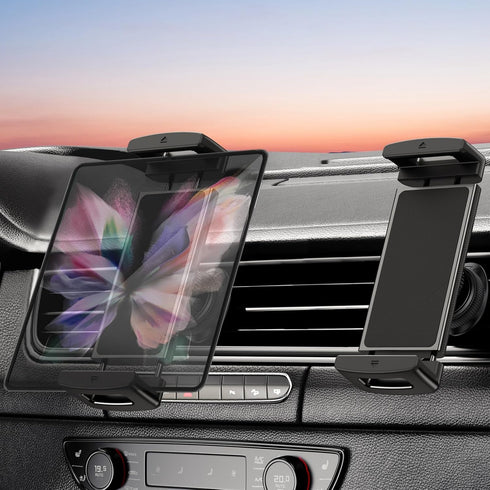 OATSBASF Car Phone Mount for Z Fold, 360° Rotatable Vent Phone Tablet Mount for Samsung Galaxy Z Fold 5 4 3/iPad Mini