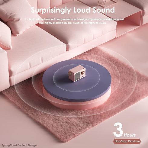 Retro Bluetooth Speaker, Wireless Vintage Small Speaker with Hands-Free Call, Portable for iOS Android Gift Ideas