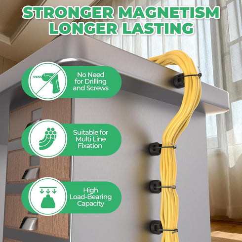 SANGIFT 25LBS Magnetic Zip Tie Mount, Strong Magnetic Wire Holder, Multipurpose Magnet Zip Tie Mount, Waterproof Magnet