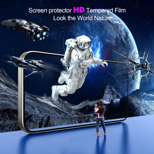 for iPhone 15 Pro Max Screen Protector Tempered Glass Screen Protector Camera Lens Protector Metal Ring Sticker for Magsafe Set with Installation Tool, Full-Coverage, Case-Friendly