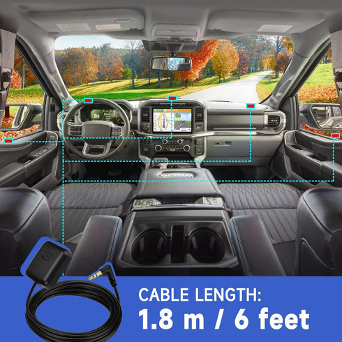 GODPEE 3.5mm SZSAUTO Vehicle GPS Antenna Waterproof Active GPS Dash Cam Antenna with Plug for Car Truck SUV Windshield
