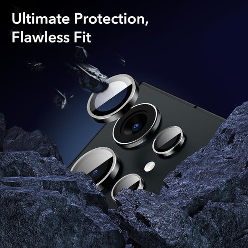 ESR for Samsung Galaxy S24 Ultra Camera Lens Protector, Individual Lens Protectors, Scratch-Resistant Ultra-Thin Tempered Glass with Aluminum Edging, Galaxy S24 Ultra Case Friendly, 2 Sets, Black